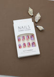 Vibrant Gradient Abstract Press-On Nails with Black and White Line Art - 24pcs Modern Delicate Nail Set