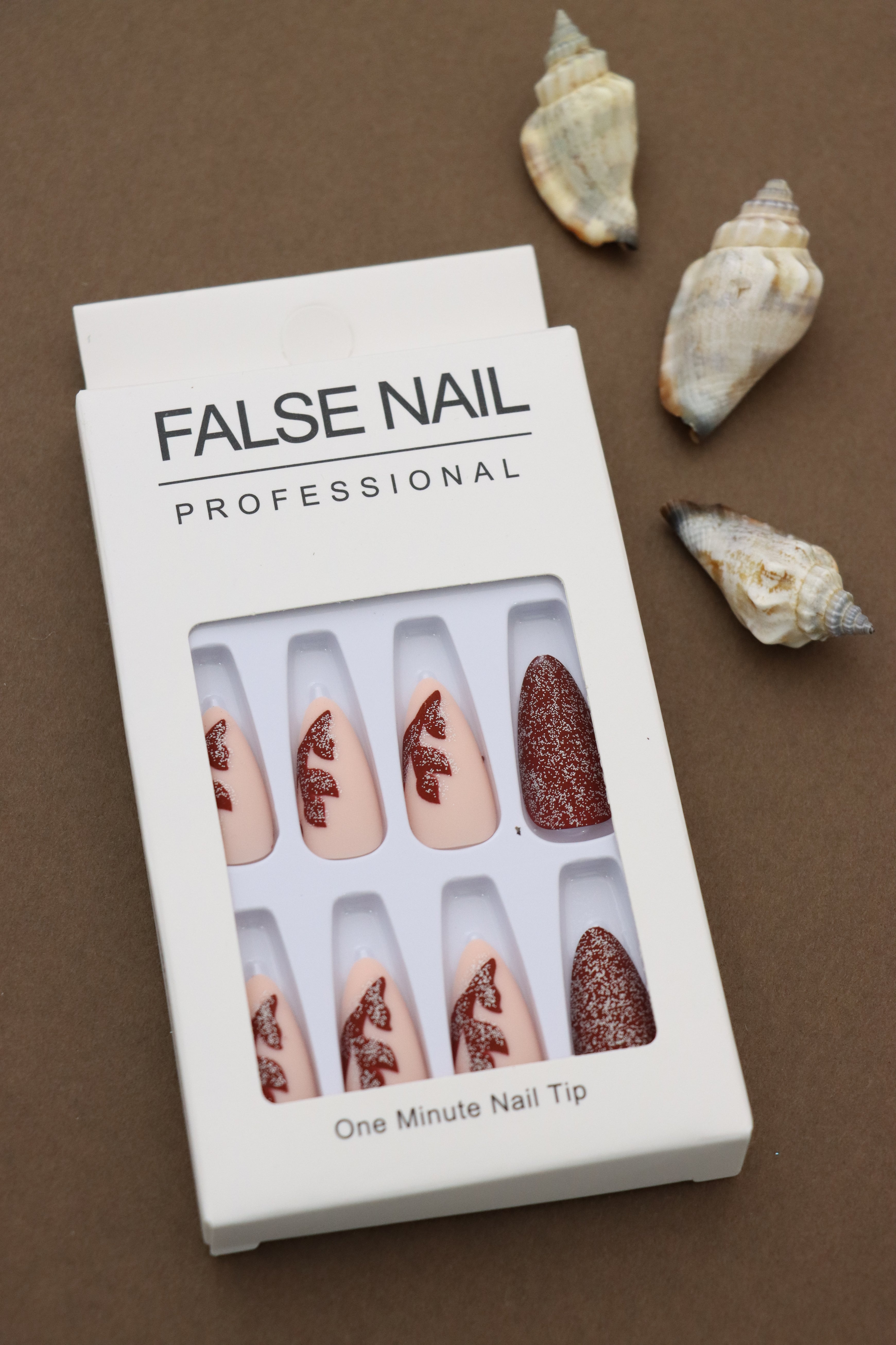 Elegant Glitter Bow False Nail Set – Professional One-Minute Nail Tip Design