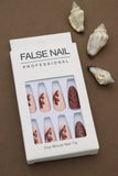 Elegant Glitter Bow False Nail Set – Professional One-Minute Nail Tip Design