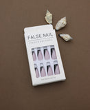 Elegant Black and Glitter Diagonal French Tip Press-On Nails - Professional Style