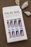 Elegant Black and Glitter Diagonal French Tip Press-On Nails - Professional Style